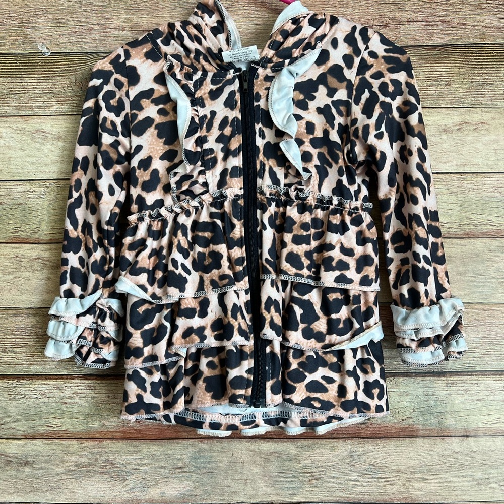 Leopard Print Ruffle Jacket